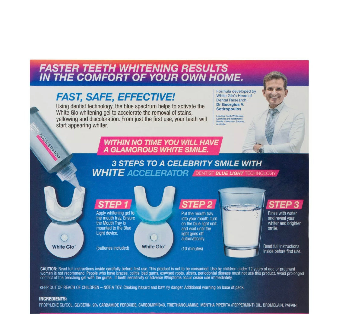 White Glo Accelerator Blue Light Teeth Whitening Kit